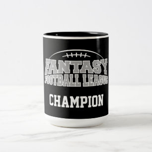 ファンタジーサッカーチャンピオン – ブラックとシルバーグレー ツートーンマグカップ