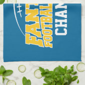 ファンタジーサッカーチャンピオン – 青と黄色の金ゴールド キッチンタオル (折り畳み)