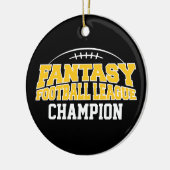 ファンタジーサッカーチャンピオン – 黒と黄色の金ゴールド セラミックオーナメント (左)
