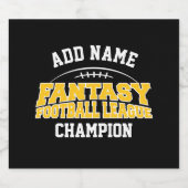 ファンタジーサッカーチャンピオン – 黒と黄色の金ゴールド ビールラベル (シングルラベル)