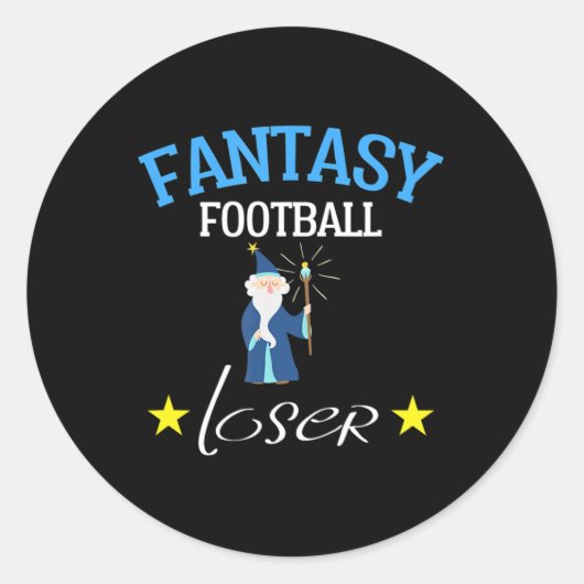 ファンタジーサッカーローザーおもしろいファンタジーサッカーティー ラウンドシール (正面)