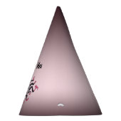 ファンタジーサンかわいらし顔スクロールされたピンクのブラックレイ パーティーハット (右)