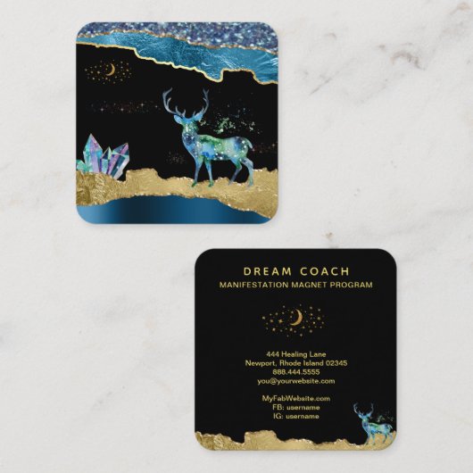 *~*ファンタジーシェナ金ゴールドグリッター スクエア名刺 (正面/裏面)