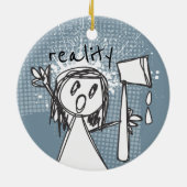 ファンタジーシェフ対リアリティ調理師料理クリスマス セラミックオーナメント (裏面)