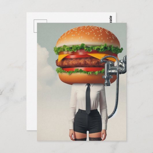 ファンタジーシュールチーズバーガー女性 ポストカード (正面/裏面)