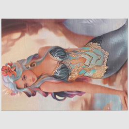 ファンタジーシルバーウォーターカラーマーメイド 薄葉紙