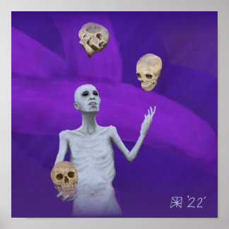 ファンタジージャグラジャグリングスカルウォールアートプリント ポスター