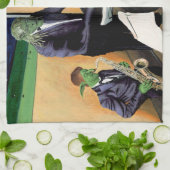 ファンタジージャズブルースミュージシャンアートキッチンタオル キッチンタオル (折り畳み)