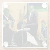 ファンタジージャズブルースミュージシャンアートグラスコースター ガラスコースター (裏面)