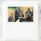 ファンタジージャズブルースミュージシャンミュージックアートステッカー 長方形シール (バッグ)