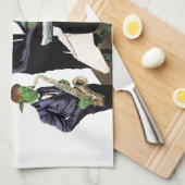 ファンタジージャズミュージシャンミュージックアートキッチンタオル キッチンタオル (四つ折り)