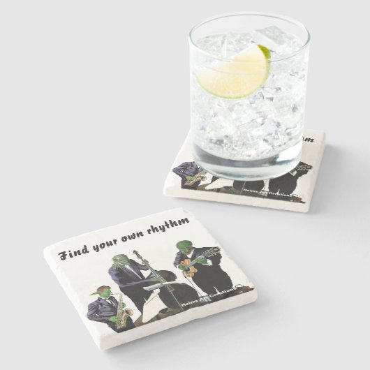 ファンタジージャズミュージシャンミュージックアートストーンコースター ストーンコースター (横)