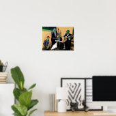 ファンタジージャズミュージシャンミュージックウォールアートプリント ポスター (ホームオフィス)