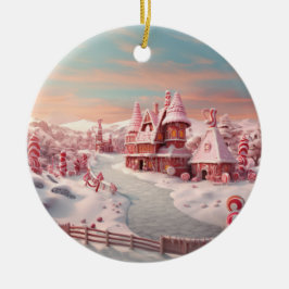 ファンタジージンジャーブレッドハウスキャンディ4 セラミックオーナメント