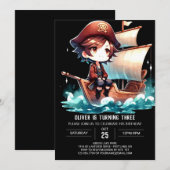 ファンタジースウィートパイレーツ誕生日 招待状 (正面/裏面)