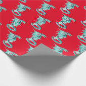 ファンタジースカイブルードラゴンラッピング紙レッド ラッピングペーパー (角)