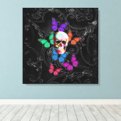 ファンタジースカルと色蝶 キャンバスプリント (インサイチュ (ウッドフロア))