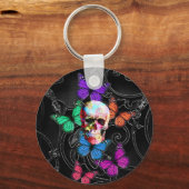 ファンタジースカルと色蝶 キーホルダー (正面)