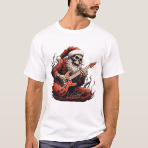 ファンタジースカルスケルトン遊サンタズギターウッズ Tシャツ