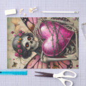 ファンタジースケルトンと有刺鉄線ハート分離 薄葉紙 (クラフト)