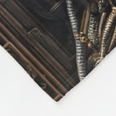 ファンタジースチームパンクサイボーグ脳 フリースブランケット (角)