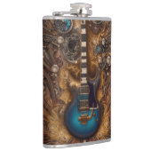 ファンタジースチームパンクヴィンテージブルーギターウォーターカラー フラスク (右)