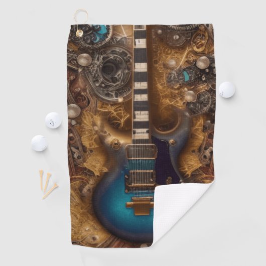 ファンタジースチームパンクヴィンテージブルーギター ゴルフタオル (インサイチュ)