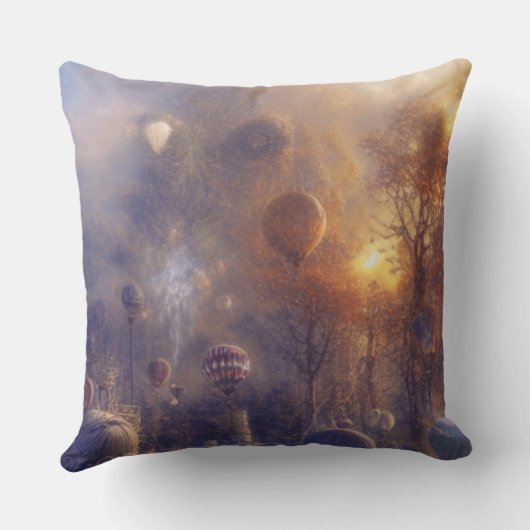 ファンタジースチームパンクヴィンテージ熱気球 クッション (裏面)