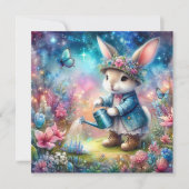 ファンタジースパークルウォーターカラーガーデンバニーイースター シーズンカード (正面)