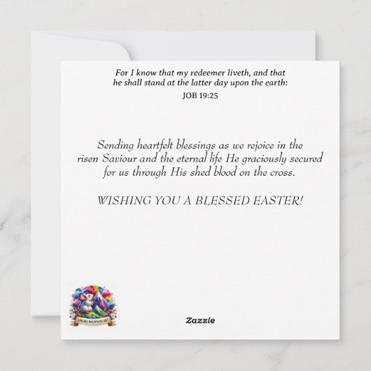 ファンタジースパークルウォーターカラーガーデンバニーイースター シーズンカード (裏面)