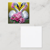 ファンタジースワンカップル花束と花とハート スクエア名刺 (正面/裏面)