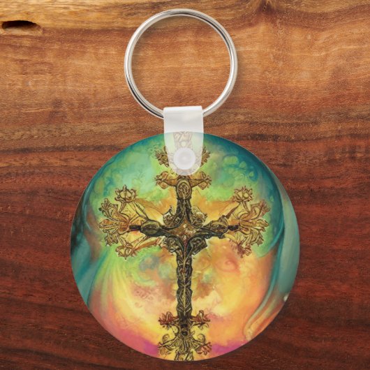 ファンタジース華美タンパンククロスイン水彩画 キーホルダー (正面)