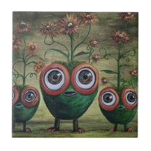 ファンタジーセラミックタイル、小（4.25インチx 4.25インチ）