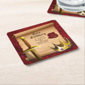 ファンタジーソードクラウン中世ナイトバー(ユダヤ教の)バル・ミツバー スクエアペーパーコースター (アングル)