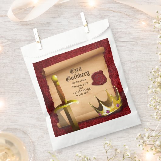 ファンタジーソードクラウン中世ナイトバー（ユダヤ教の）バル・ミツバー フェイバーバッグ (クリップ留めされた状態)