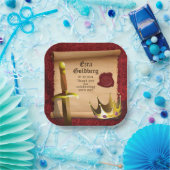 ファンタジーソードクラウン中世ナイトバー(ユダヤ教の)バル・ミツバー ペーパープレート (パーティー)