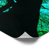 ファンタジーターコイズツリーシルエット ポスター (角)