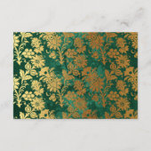 ファンタジーターコイズ&ゴールドのウェディングギフトレジストリー エンクロージャーカード (裏面)