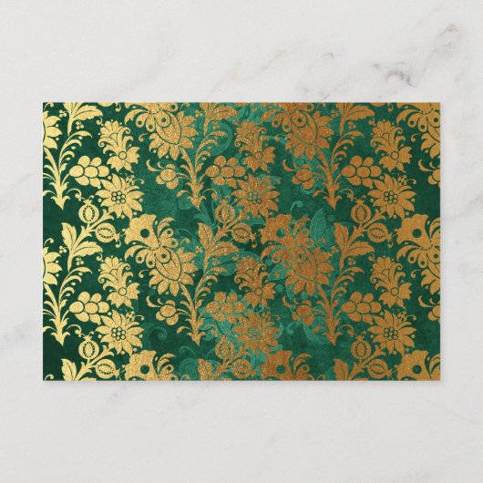 ファンタジーターコイズ&ゴールドのウェディングギフトレジストリー エンクロージャーカード (裏面)