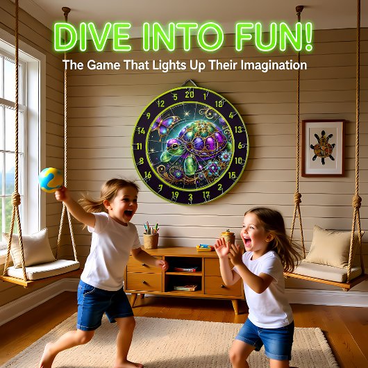 ファンタジータートルバタフライ素朴ロッジデコール ダーツボード