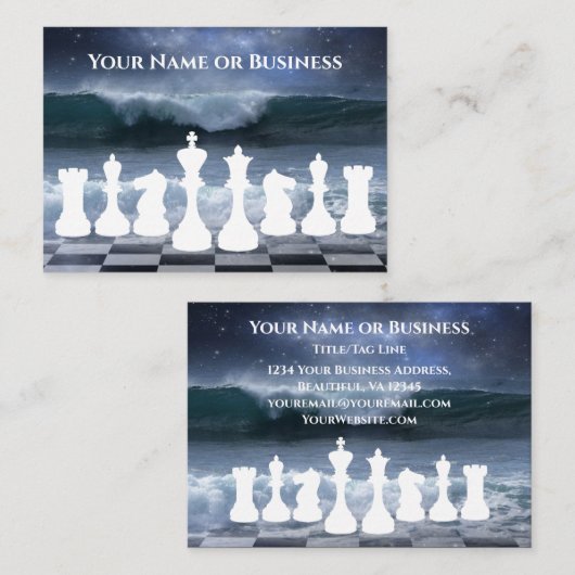 ファンタジーチェス盤と海波夜空チェス 名刺 (正面/裏面)
