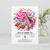 ファンタジーチョコレートキャンディランドデジタル誕生日 招待状 (スタンド正面)