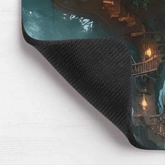 ファンタジーツリーハウスデジタルアートワーク マウスパッド (コーナー)