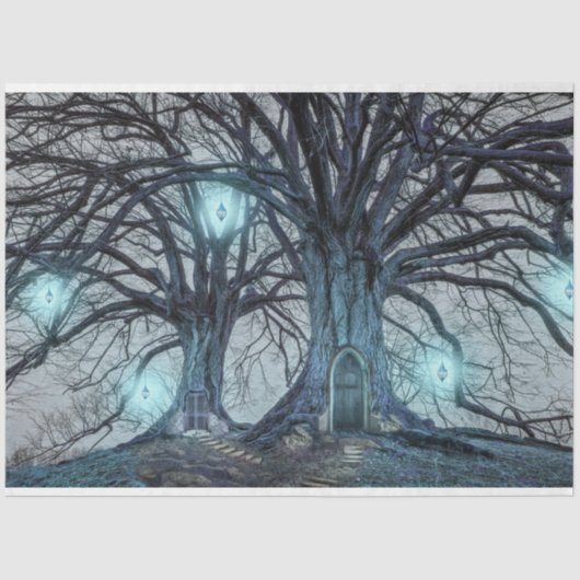 ファンタジーツリーハウスフォレストデクページティッシュペーパー 薄葉紙 (正面)