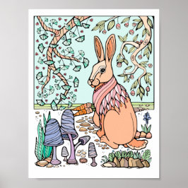 ファンタジーツリーフォレストshwledウサギ ポスター