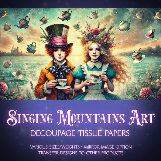 ファンタジーティーパーティーアリスと不機嫌帽子切り離し 薄葉紙