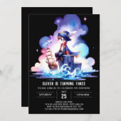 ファンタジーテンプレート海賊版誕生日 招待状 (正面/裏面)