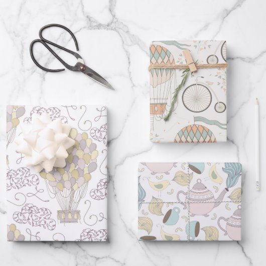 ファンタジーテーマパターン ラッピングペーパーシート (正面)