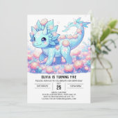 ファンタジーディノ恐竜デジタル誕生日 招待状 (スタンド正面)