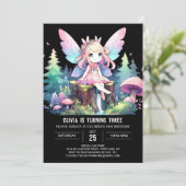 ファンタジーデザイン妖精誕生日 招待状 (スタンド正面)